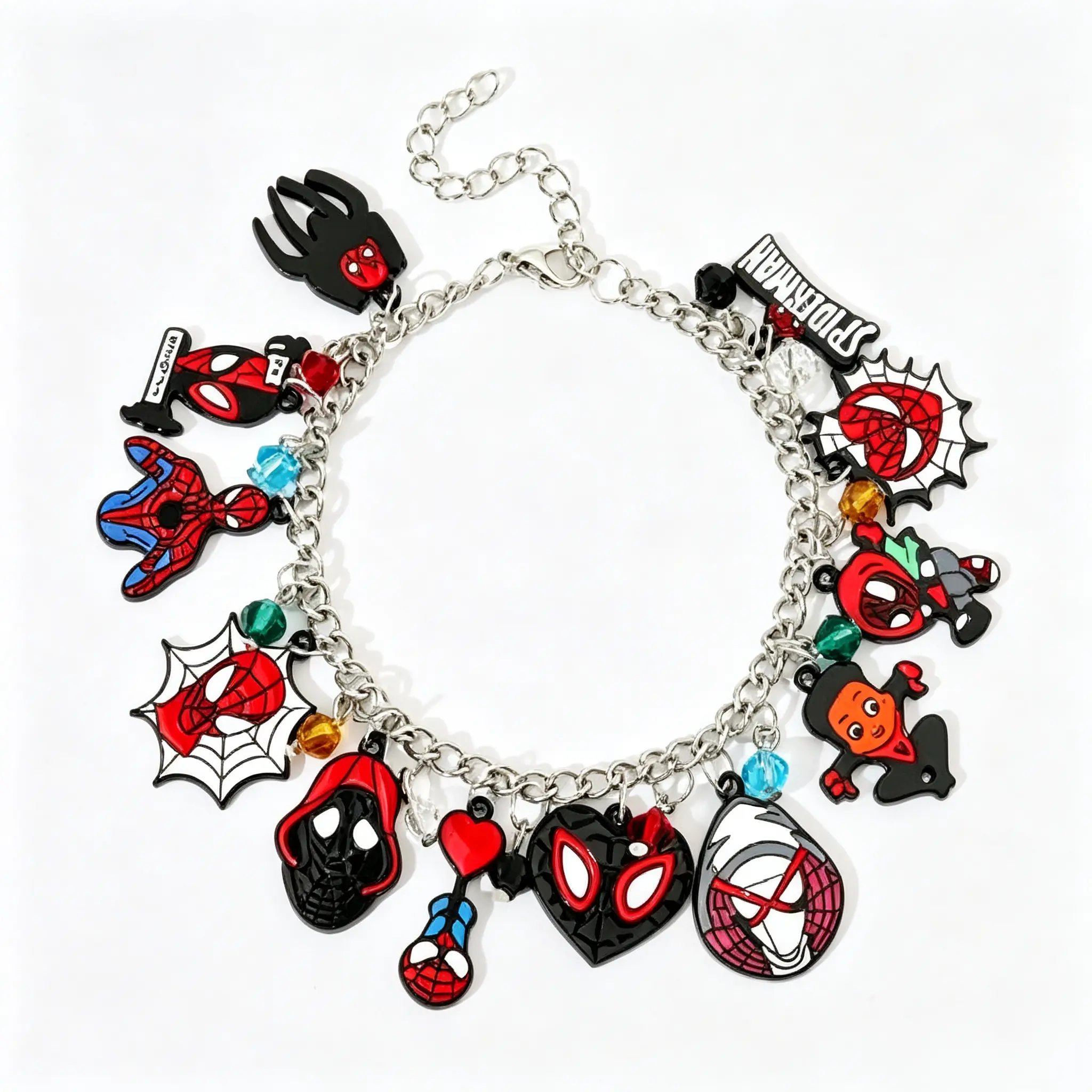 Spider‑Man Superhero Bracelet, Marvel Cosplay Wrist Accessory, Fashion Jewelry for Boys Teens Fans