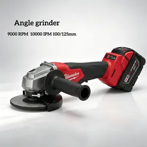 Milwaukee Cordless Brushless Angle Grinder Tool for Metal Grinding, Cutting - Compact Construction & Home Improvement Equipment with Saw Laser Guide