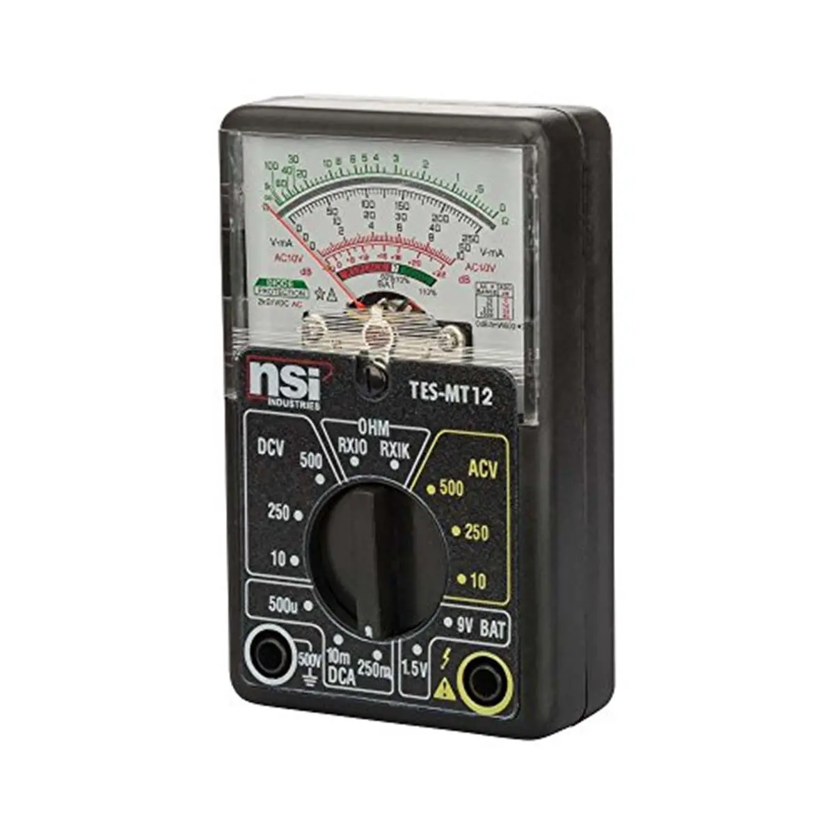 212 MAIN NSI Industries TES-MT12 Analog Multi-Tester - 5 Functions, 12 Ranges, Analog Display