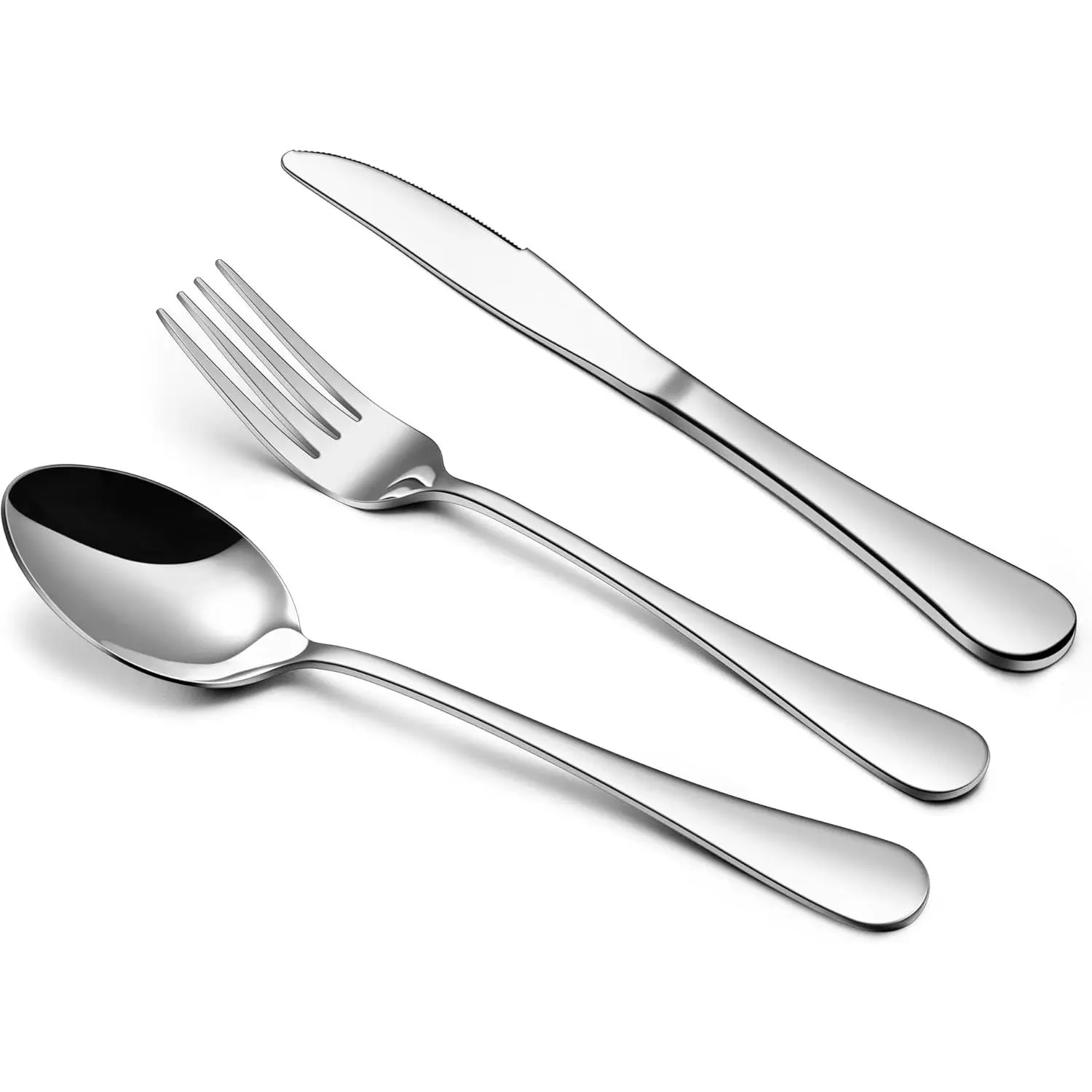 Forks Spoons and Knives Set for 4, 12 Pieces Stainless Steel Silverware Set, Food Grade Flatware Cutlery Set for Home Kitchen Restaurant, Mirror Finish, Dishwasher Safe