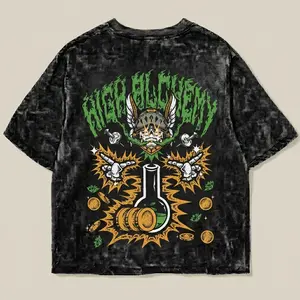 OSRS High Alchemy Acid Wash Oversized T-Shirt, Old School RuneScape Magic Graphic Tee, Vintage Washed Streetwear Shirt, Gamer Gift for Him Her, Unisex Loose Fit Cotton Tee, Retro Gaming Apparel, TikTok Trend Outfit