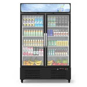 【GARVEE】Commercial Refrigerator - Large Capacity Glass Door Merchandiser with LED Display, 36.3 Cu.Ft Upright Fridge for Business & Commercial Use, Black