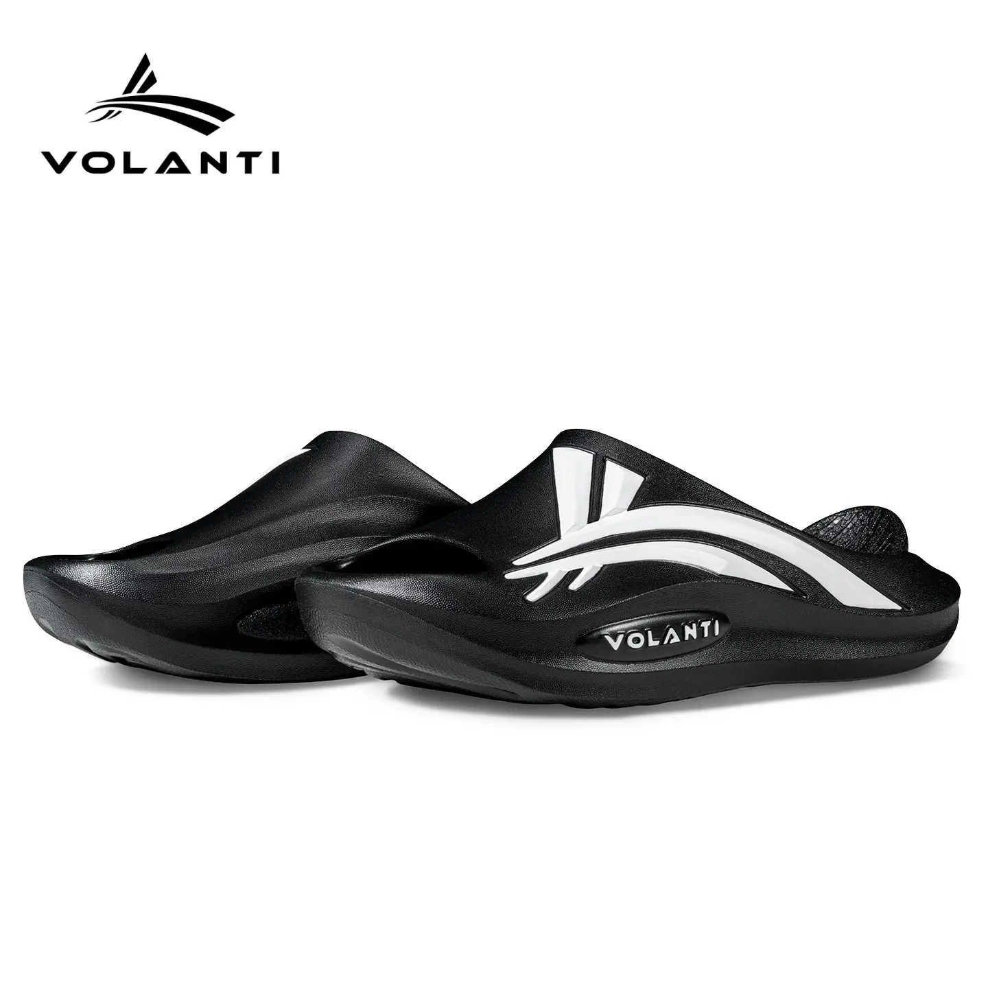 Volanti Athletic Slippers | Men Women Thick Cushioned High Rebound Sole Stable Foot Support Anti Slip Durable Lightweight Versatile Recovery Slippers Alleviate Foot Soreness Speed Up Muscle Recovery for Post Exercise Daily Casual Walking Travel Use Sports
