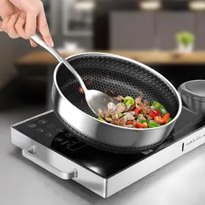 316L Stainless Steel Non-Stick Frying Pan, Non Stick Coated, Versatile Home Use Skillet for Pancakes, Steak and Eggs, Double-Sided Cooking Efficiency, Nonstick Kitchen Cookware