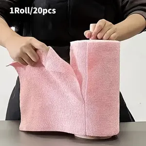 HomeDailyEss 1 roll / 20 reusable cleaning wipes, household kitchen paper roll, multi-purpose cloth substitute, suitable for cleaning in living rooms and kitchens, multi-surface household cloth, durable and machine washable, Durable Easy Clean