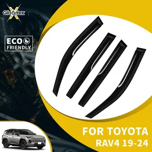 Tape-On Side Window Visors - JDM Mugen Style Wind Deflectors, Sun Rain Guards, Vent Accessories for 4-Door 2019-2024 RAV4 (4PCS)