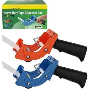 2 Pack 3 Inch Tape  - Heavy Duty Packaging Tape Dispenser for Fast Box Sealing, Quick Load, Industrial Grade Durability