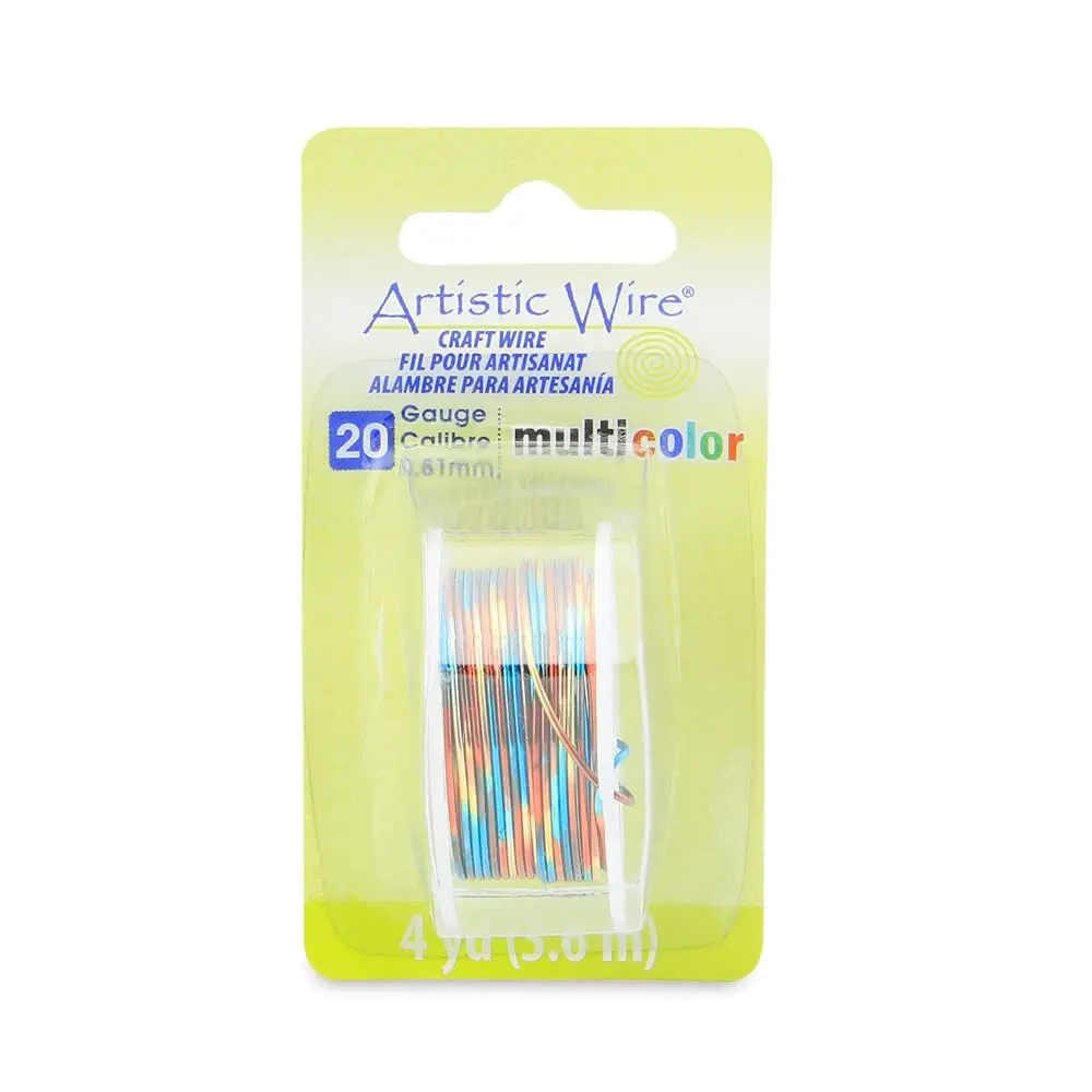 Artistic Wire Copper Craft Wire Multicolor 20 Gauge Tarnish Resistant for Jewelry Making 4 yd Blue Red Gold
