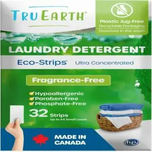 Compact dry laundry detergent sheets made in canada unscented up to 64 loads 32 sheets parabenfree original ecostrip liquidless laundry detergent travel laundry sheets