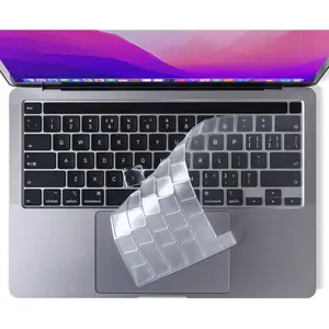 Ultra-thin transparent TPU keyboard cover, compatible with MacBook Pro 13-inch M2 2023/2022/2021/2020 M1, A2338/A2289/A2251, durable US version layout keyboard protective film dust-proof and water-proof