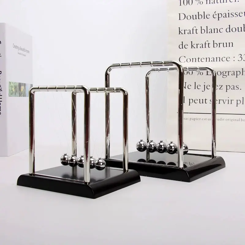 Newton’s Cradle Pendulum Balls, Classic Physics Demonstration Model, Swinging Balls Desk Ornament, Stress Relief Toy, Home Decor Gift 