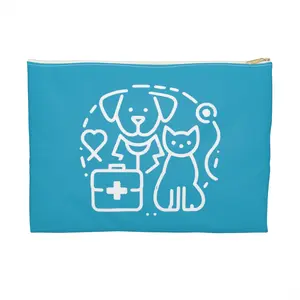 Veterinary Medicine Accessory Pouch, Dog and Cat Design, Veterinarian, Veterinary Student, Vet Tech, Veterinary Gifts, Turquoise Purse