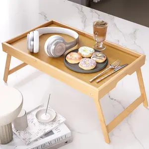 Folding Table, Multi-functional Home and Daily Necessities Bedroom Bed Bamboo Tray, Bamboo Lazy Computer Dining Table, Foldable Table