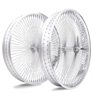 Tracer WH-TR7526140 26"x3"x13Gx140H Aluminum Polish FAT Rims Wheel Set.