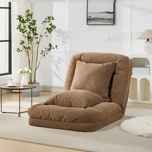 Human Dog Bed for Adult, Comfy Lazy Sofa Bed with 2 Pillows & 5 Adjustable Position, Chenille Upholstered Lounge Chair for Living Room Bedroom