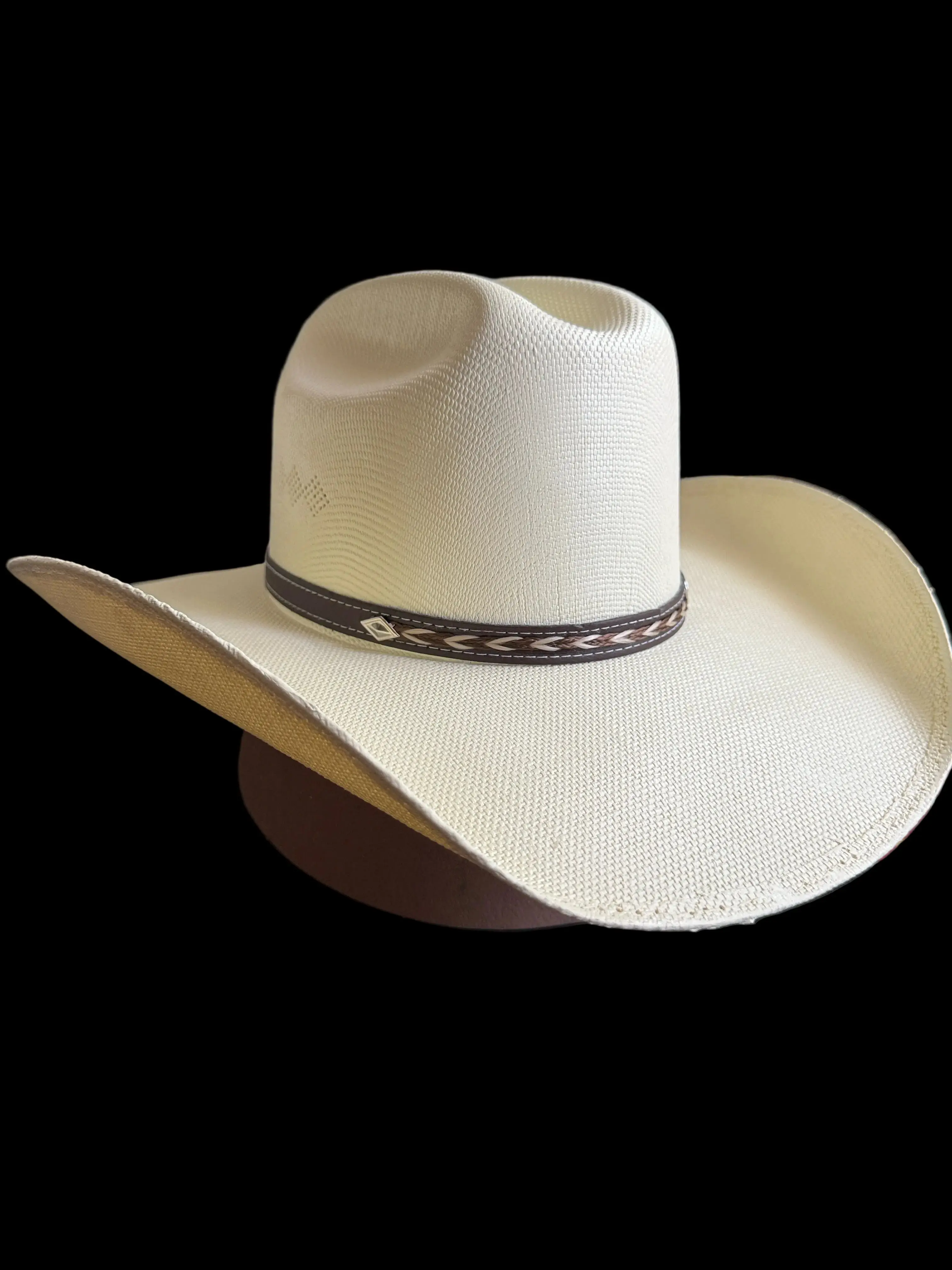 White Western Cowboy Hat – Classic Rodeo Style Hat with Feather Accent 6 7/8 | Sombrero Vaquero
