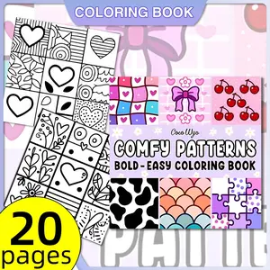 1PC Adult Coloring Book with Comfy Patterns, 20 Pages Single-Sided Printing, Clear Lines, DIY Graffiti Coloring Pages, Holiday Party Gift