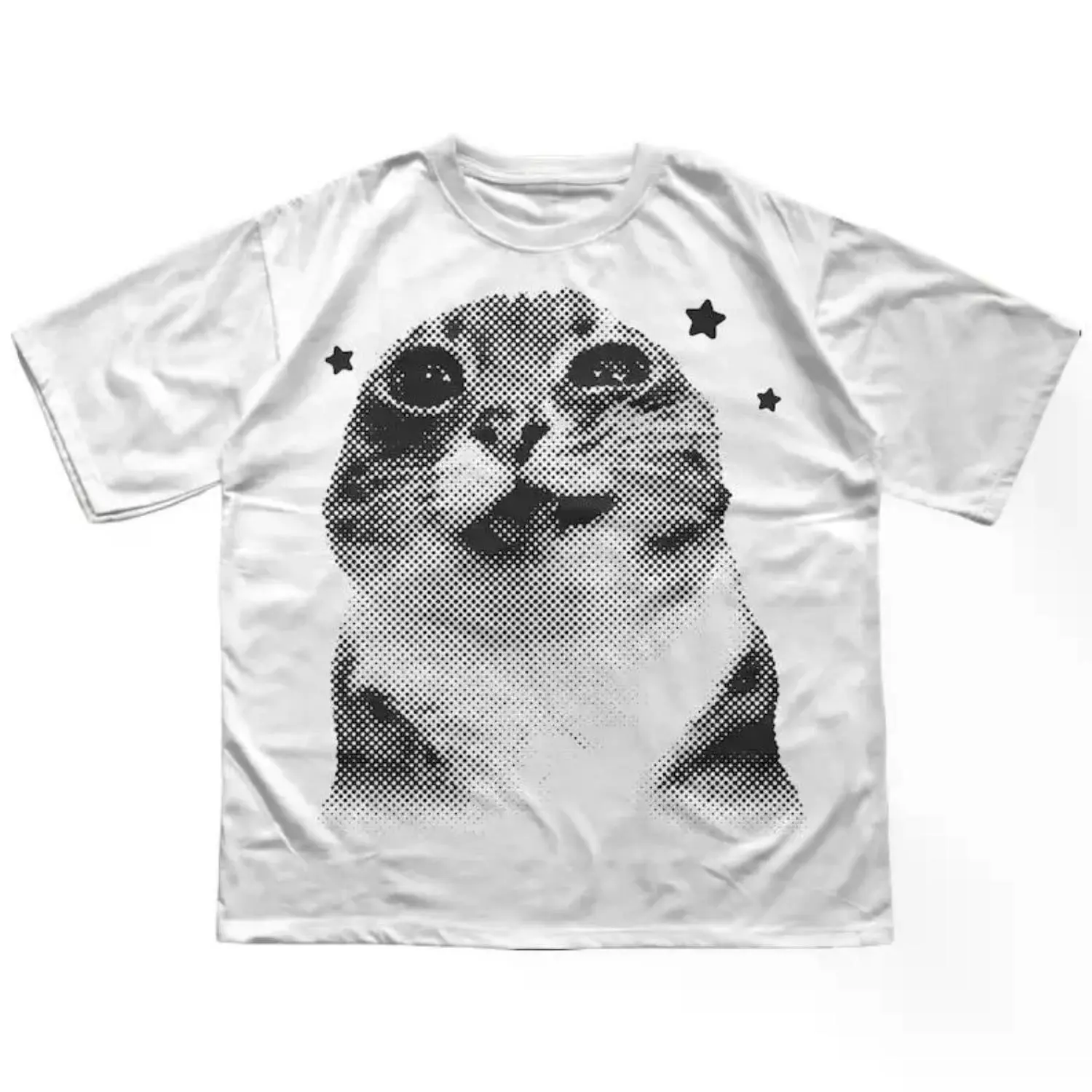 Y2K Retro Cat Meme T-Shirt, Vintage Silly Cats Tee, Perfect Cat Lover Gift, Trending Unisex Cotton Kitten Top, Fun Gift for Her or Him