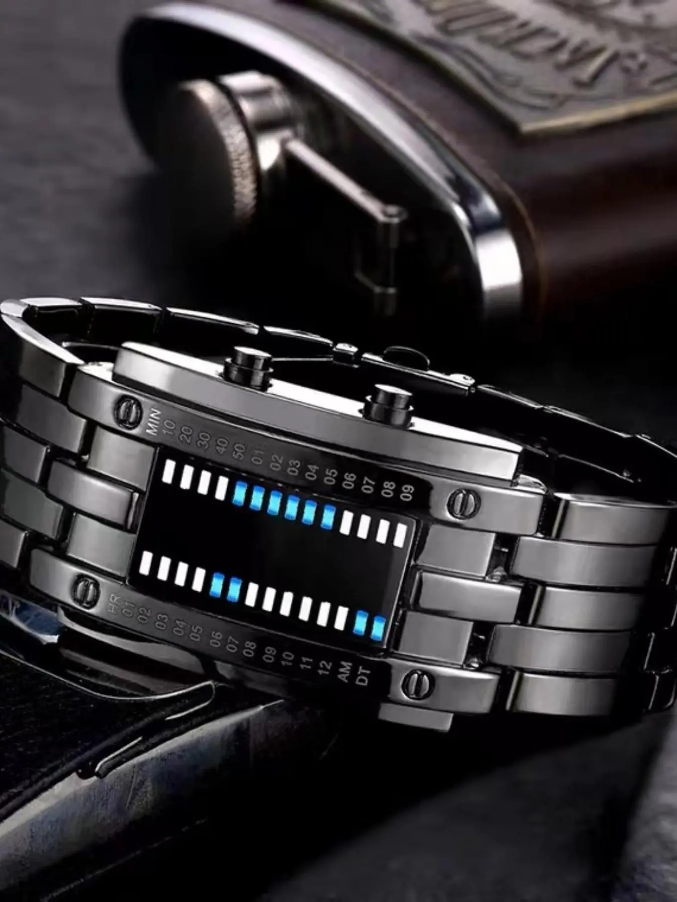 Men's Fashion Waterproof Binary Luminous Digital Watch, Fashion Waterproof Dial, Digital Watch with LED Display, Watch for Birthday Gift without Box, Luminous Fashionable Watch, Quartz Watches, Fashionable Waterproof Wristwatch