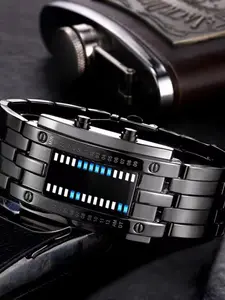 Men's Fashion Waterproof Binary Luminous Digital Watch, Fashion Waterproof Dial, Casual Digital Watch with LED Display, Trendy All-match & Exquisite Watch for Birthday Gift without Box, Luminous Fashionable Watch