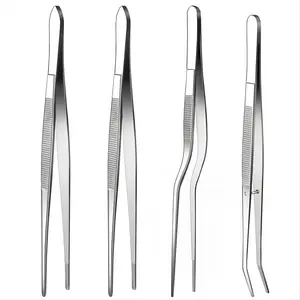 Fine Tweezer Tongs,4Pcs Cooking Tweezers,6.3Inch Stainless Steel Food Tweezers,Kitchen Tweezer for Baking,Decorating,BBQ