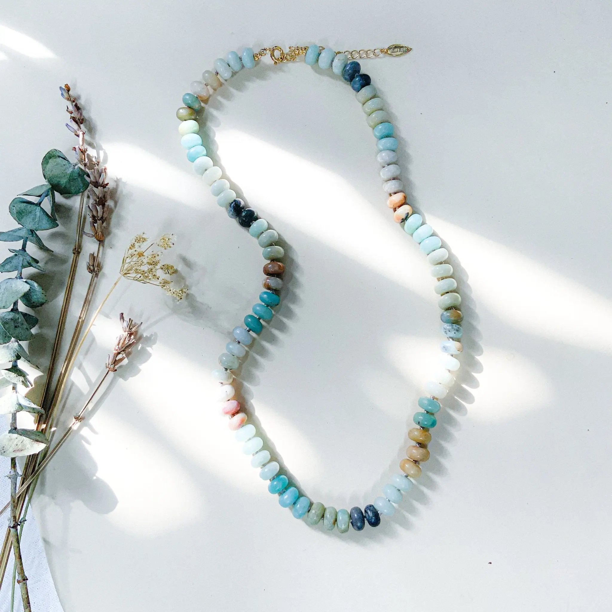 Amazonite Stone Candy Bead Necklace
