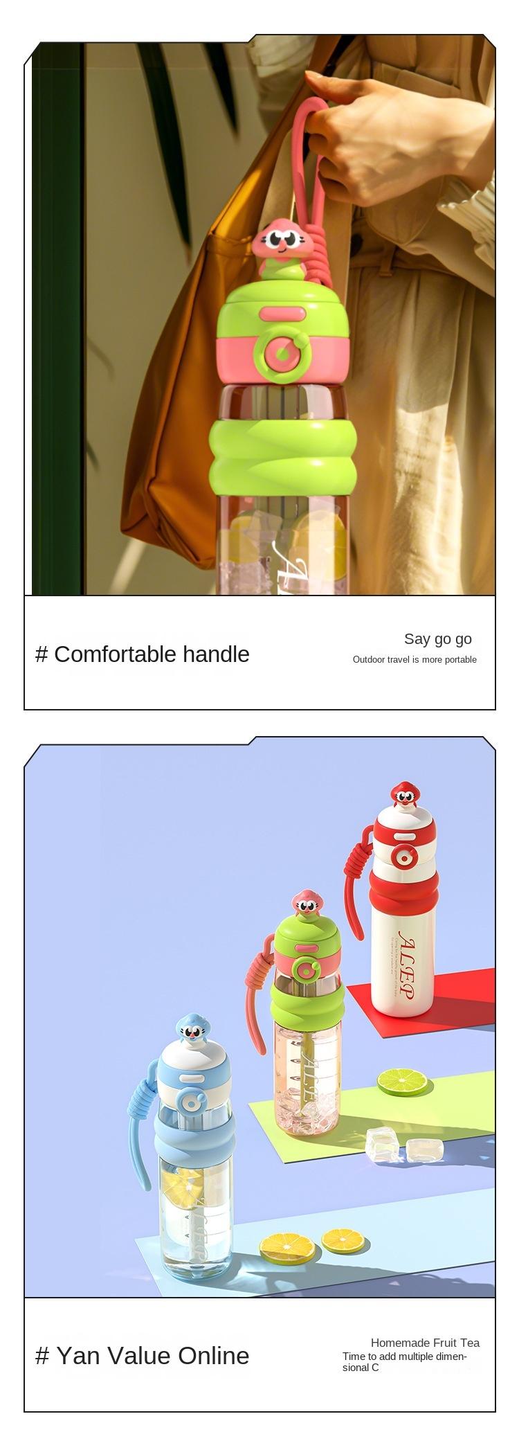 (Buy 2 at half price)28 oz Tritan portable sports water bottle, mug with handle and straw lid | reusable leak-proof cup, coffee mug | Christmas gift kids water