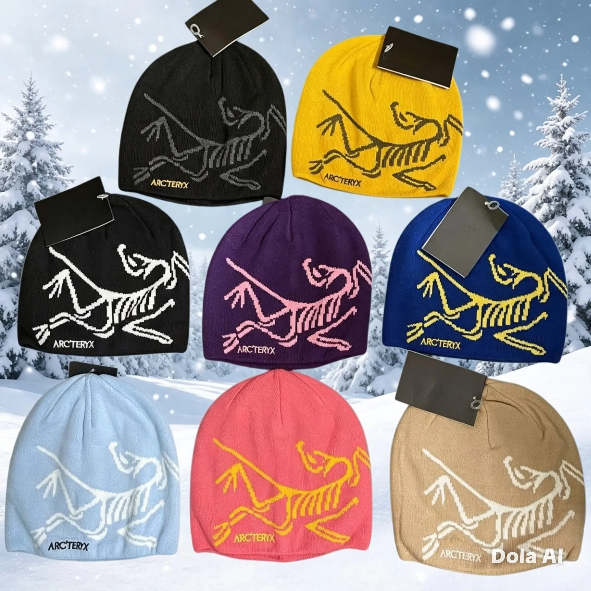 [Alpine Peak] Prehistoric Fossil Knit Beanie | Premium Wind-Resistant Skull Cap, High-Altitude Techwear Aesthetic for Snow Season ️️