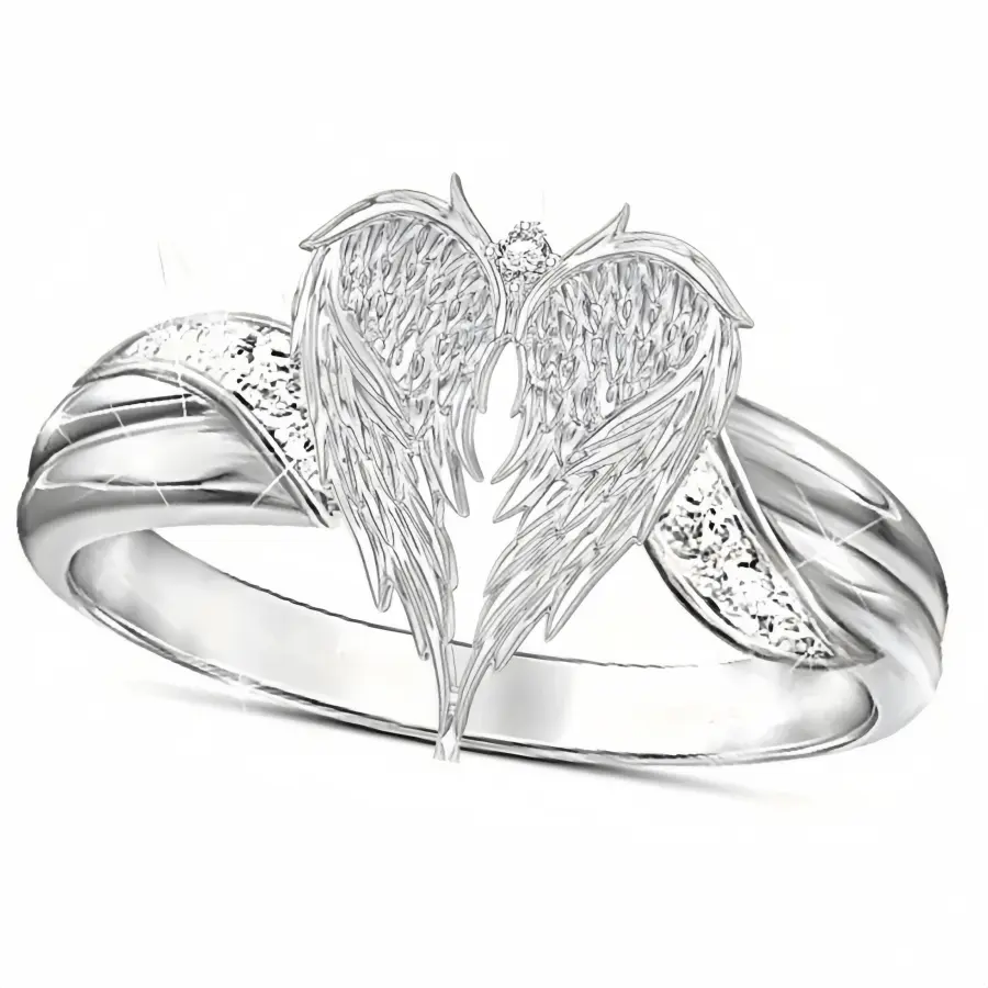 1pc Fashion Versatile Simple Style Ring Love Ring Angel Wings Ring Men's Women's Ring Easter Mother's Day Gift for Relatives and Friends Daily Gift for Women's Gift Anniversary Gift Jewelry Gift