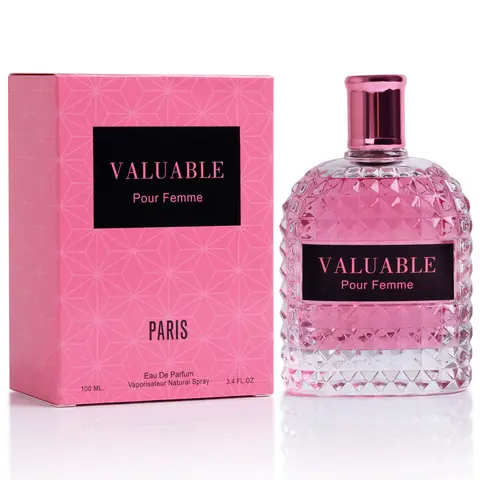 NOVOGLOW Valuable Pour Femme Vegan Parfum for Women - 3.4 oz (100ml) Regular Ed., Vanilla, Juicy Blackcurrant-Floral-Jasmine Notes, Chic Elegant Luxury, Long Lasting Perfumes, 3 to 3.9 fl oz Aroma Eau de Parfum, Everyday Wear, Apply to Pulse Points