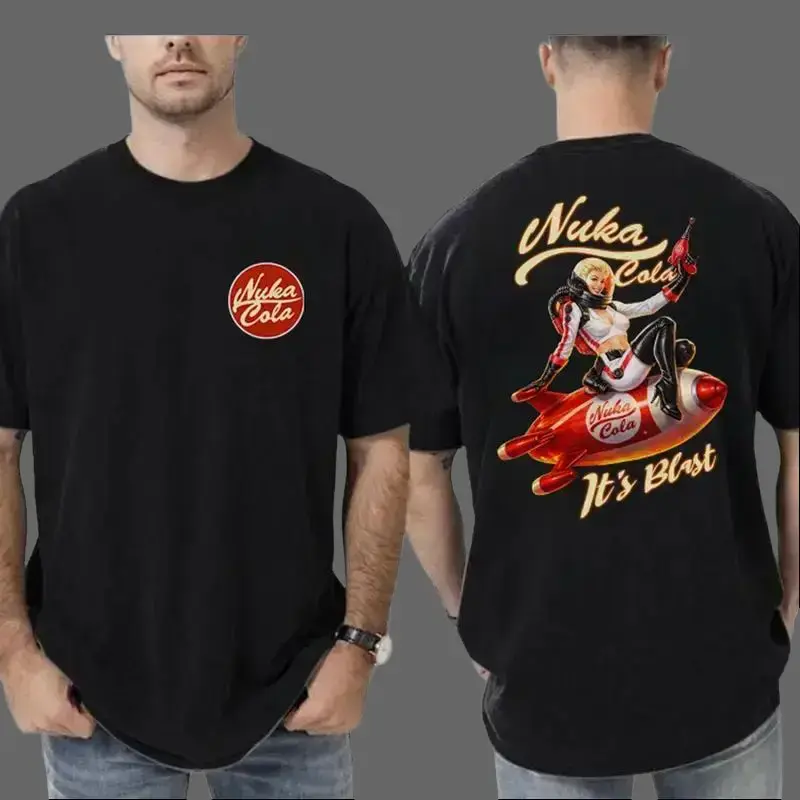 Nuka Cola It’s Blast T-Shirt – Retro Rocket Pin-Up Girl Graphic, Perfect Gift for Fallout Fans and Gamers, Unisex Cotton Tee Casual Man Menswear Soft Top Jeans Love Red Shorts Street Style