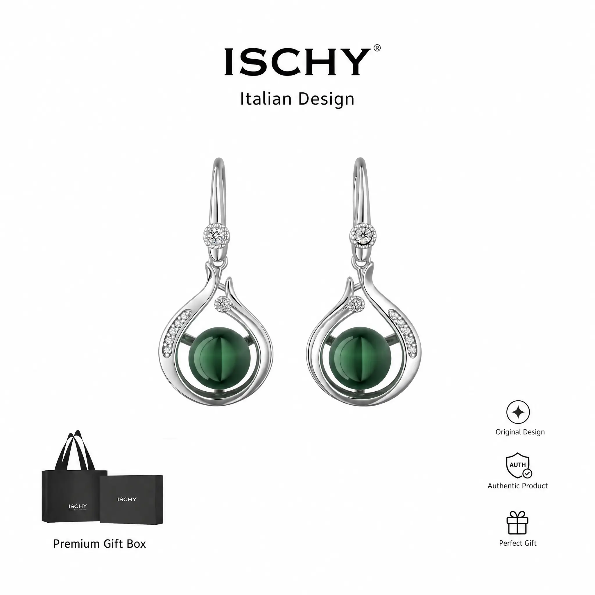 iSchy Pearl Teardrop Dangle Earrings for Women, Hypoallergenic Hook Fashion Jewelry for Daily Wear Wedding Party