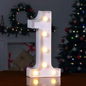 Decorative Led Marquee Light Up Number, Marquee Light Up Number Sign for Night Light Wedding Birthday Party Christmas Home Bar Decoration Number(1)