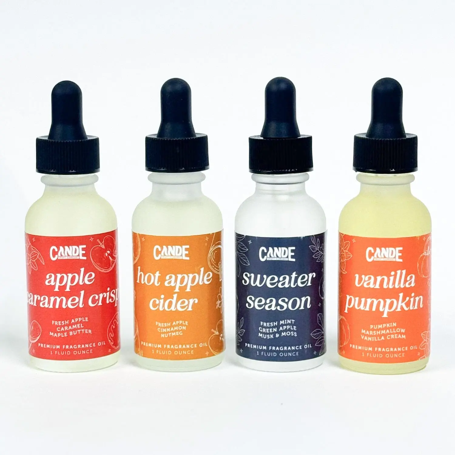 CANDECRAFTCO Peach & Vanilla Scented Fragrance Oil Set - 4-Pack 1 oz Home Aroma Freshener for Diffusers, Dryer Balls, Vents