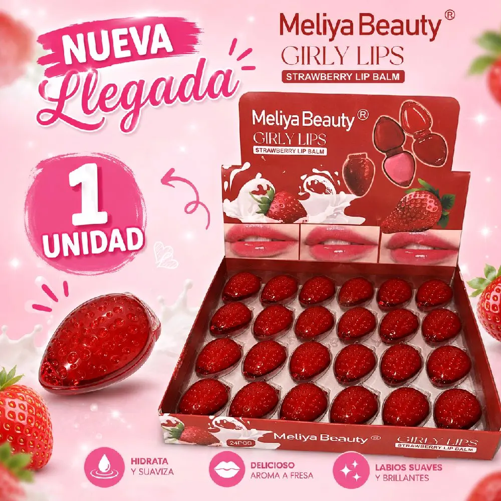 Strawberry Balsam Moisturizing Lip Gloss - Moisturizes, Hydrates, Nourishes, Softens for Glossy, Smooth Lips, Moisturize