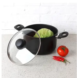 5Qt Non-Stick Dutch Oven Pot – Aluminum Cookware with Glass Lid