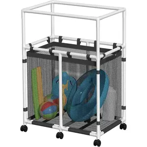 Storage Bin, 105 Gallons, Holder for Noodles, Toys, Floats, Towels, Mesh Organizer for Swimming Equipments, Basic Pro Style