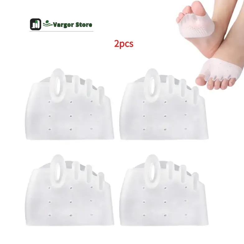 2 Pairs Gel Toe Spacers, Soft Breathable Toe Separators and Toe Straightener for Bunions, Hammer Toes and Overlapping Toes, Washable, Reusable, Comfortable for Women and Men, White