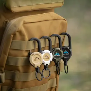 Outdoor Camping Tactical Easy Pull Buckle Hook Carabiner, 1 Count Multifunctional Retractable Keychain For Camping Hiking (Logo Color Random), Gift