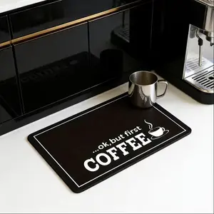 4/6Multi-functional Coffee Machine Mat & Placemat Simple Bar Design Durable Non-slip Waterproof Wrinkle-free for Kitchen Counters Bars Dining Tables Home Decor