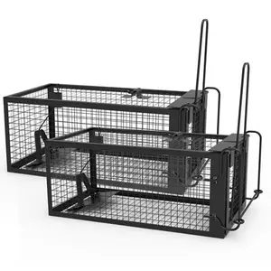 SmartCatchX 2-Pack Humane Live Rodent Trap Cage, Galvanized Iron Mice Control Device with Detachable U-Shaped Rod for Bait Capture (Farm & Pet Supply Accessory)