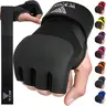 WYOX Gel Boxing Hand Wraps Inner Gloves for Men & Women - Padded Knuckle Protection, Half-Finger Design, 80cm Quick Wrist Straps, Black, 2-1 Year Warranty