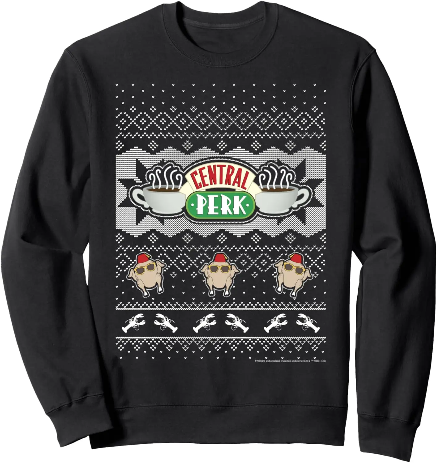 Friends Christmas Central Perk Ugly Sweater Style Sweatshirt