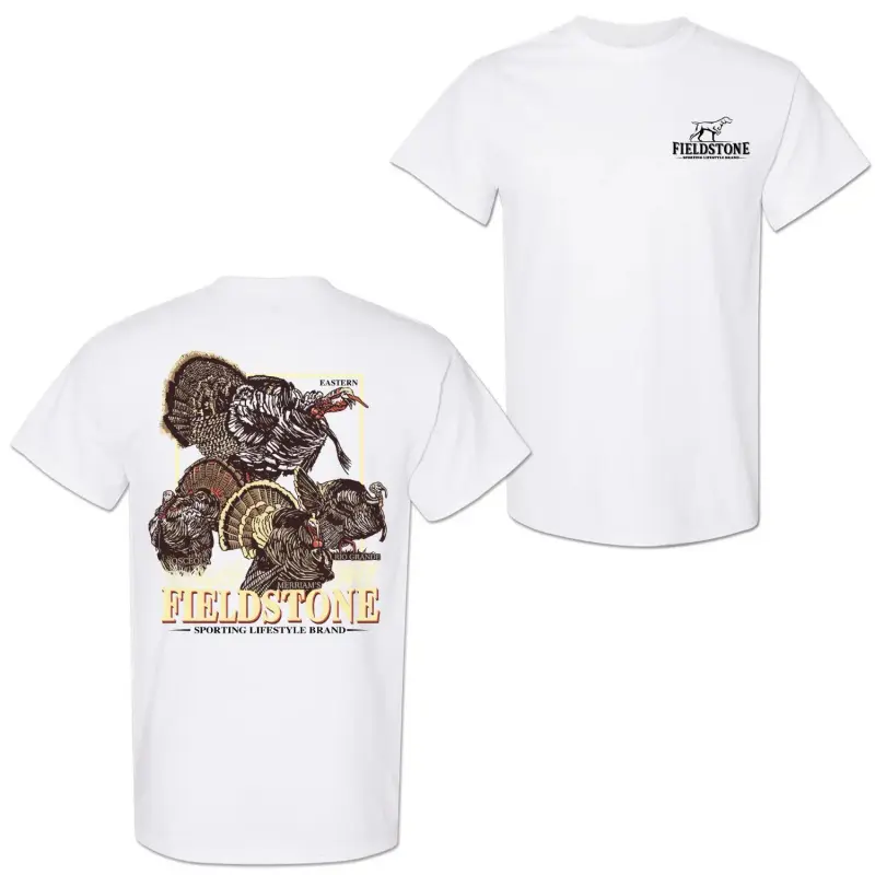 Fieldstone Wild Turkey Hunting T-Shirt, Southern Outdoor Graphic Tee, Unisex Shortsleeve Crewneck, Fabric Cotton, Menswear Top, Gifts for Men and Women, Trendy Shirt for Gobbler Season & Country Life 67 shirt christian clothing target summer clothes