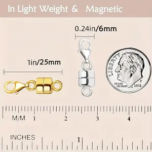 Magnetic Necklace Clasps And Closures Golden And Silvery Plated Bracelet Converter Clasp, Suitable for Necklaces Chain Extende