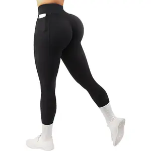 Women Ribbed Seamless Leggings High Waisted Workout Gym Yoga Pants black leggings workout legging