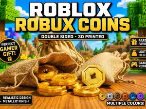 Robux Coin Desk Token – Gamer Collectible 3D Printed Roblox Birthday Gift