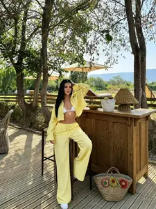 Gingham 2 Piece Set for Women, Summer Casual Crop Top & Wide Leg Pants, Trendy Vacation 2026, Comfortable and Stylish