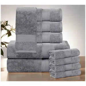 Superior 10-Piece Aria Turkish Cotton Solid Towel Set