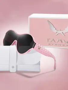 Women's Fashionable Plain Color Frames Sunglasses, Trendy Casual Pink Thin Sunglasses for Everyday Use, Fashion Accessories for Outdoor Activities